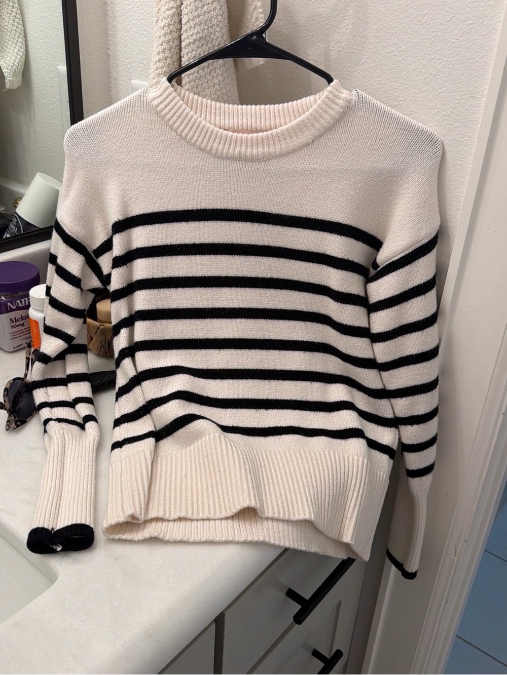 Philosophy Striped Crewneck Sweater - White & Black